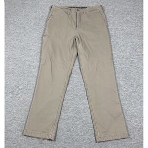 Duluth Pants Mens 34x32 Flannel Lined Flex Ballroom Khakis Relaxed Fit Workwear